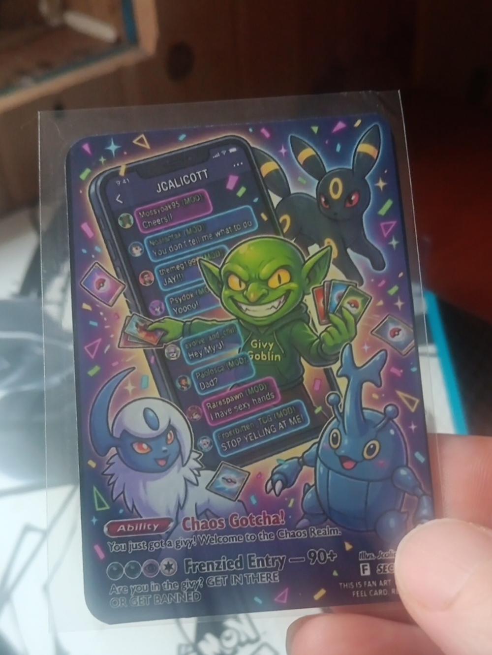 Givy Goblin Illustrated Collectible Card - Purple/Green